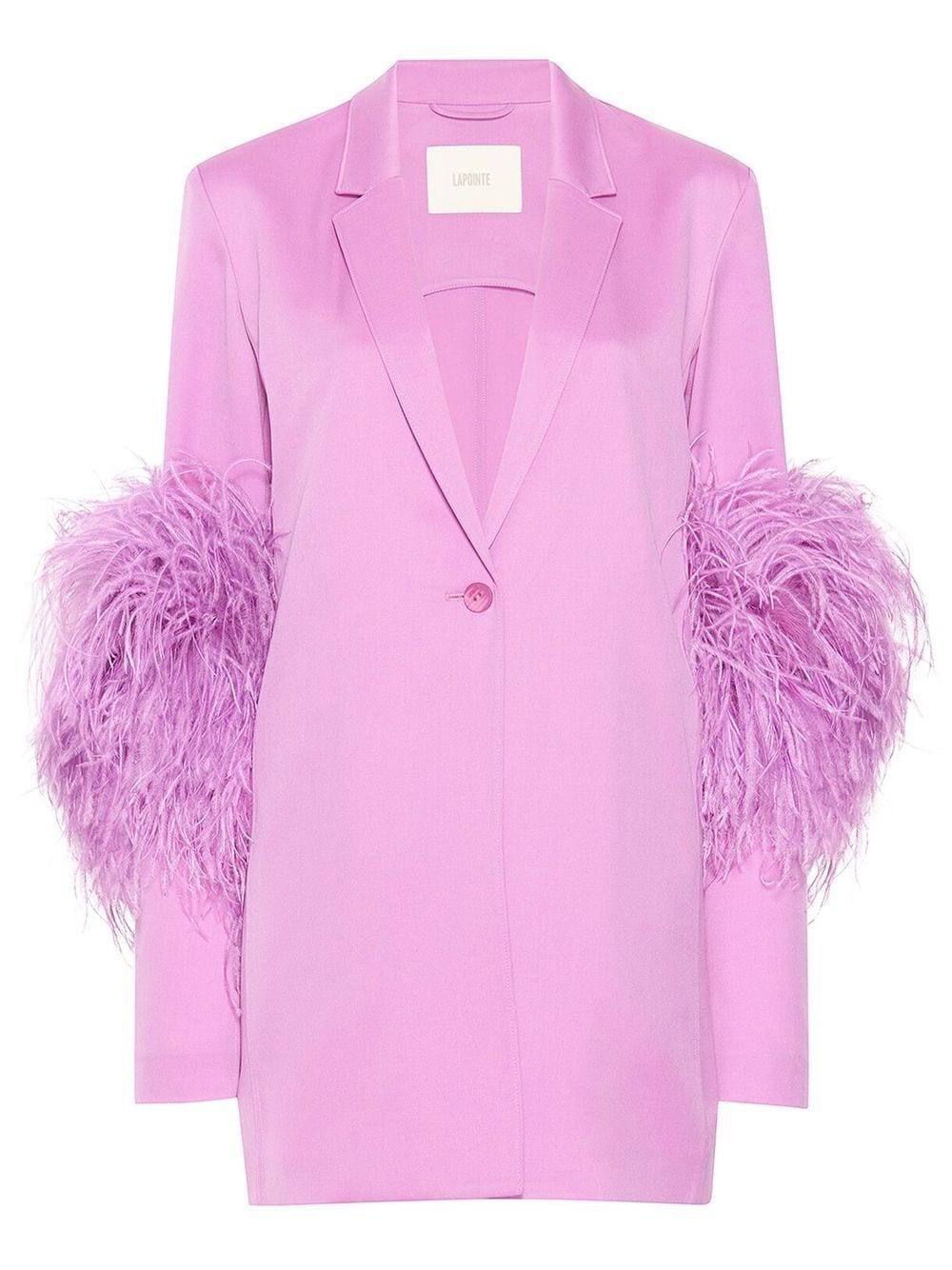 LAPOINTE feather-trim single-breasted blazer - Pink | Farfetch Global
