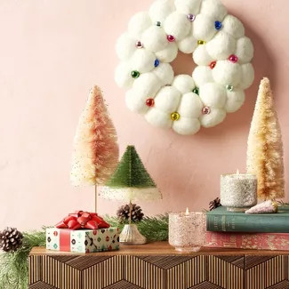 Multi Pom Mini Wreath Cream - Opalhouse™ | Target