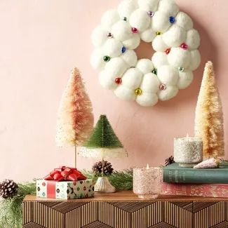 Multi Pom Mini Wreath Cream - Opalhouse&#8482; | Target
