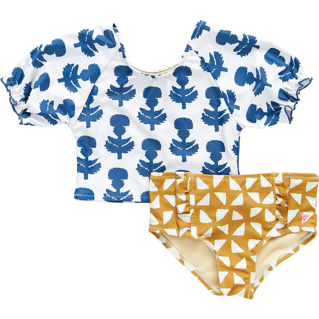 Girls Lexi Tankini, Indigo Cornflower - Pink Chicken Swim | Maisonette | Maisonette