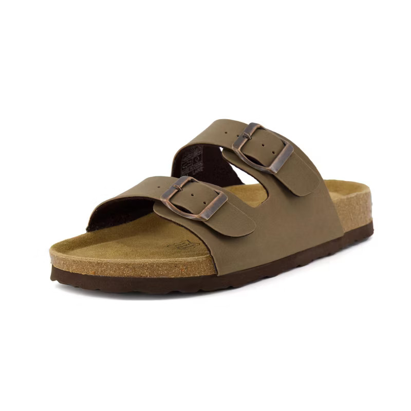 CUSHIONAIRE Lane Cork Footbed Sandals for Women–Comfortable Double Buckle Slip-On with Soft Fau... | Target