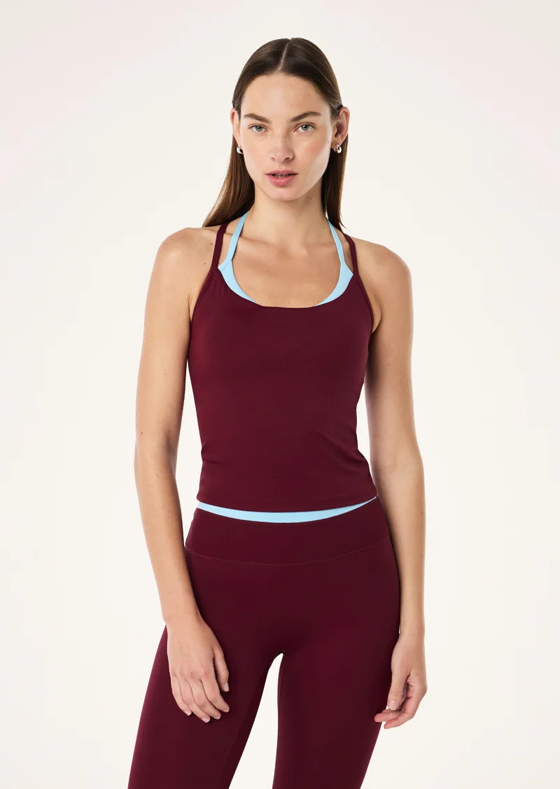 LUMINA TANK IN BURGUNDY & SKY BLUE | P.E Nation AU