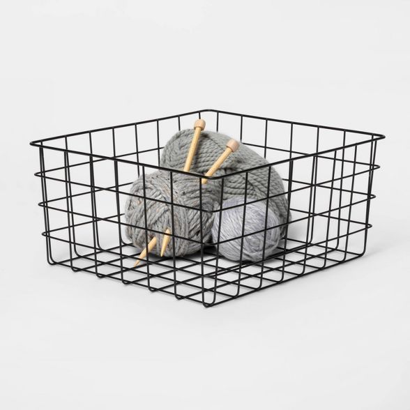 13" Decorative Baskets Steel Black Rectangular - Room Essentials™ | Target