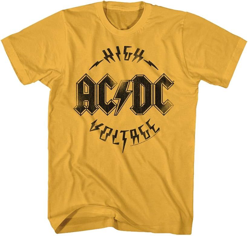 ACDC Heavy Metal Rock Band High Voltage Distressed Ginger Adult T-Shirt Tee | Amazon (US)