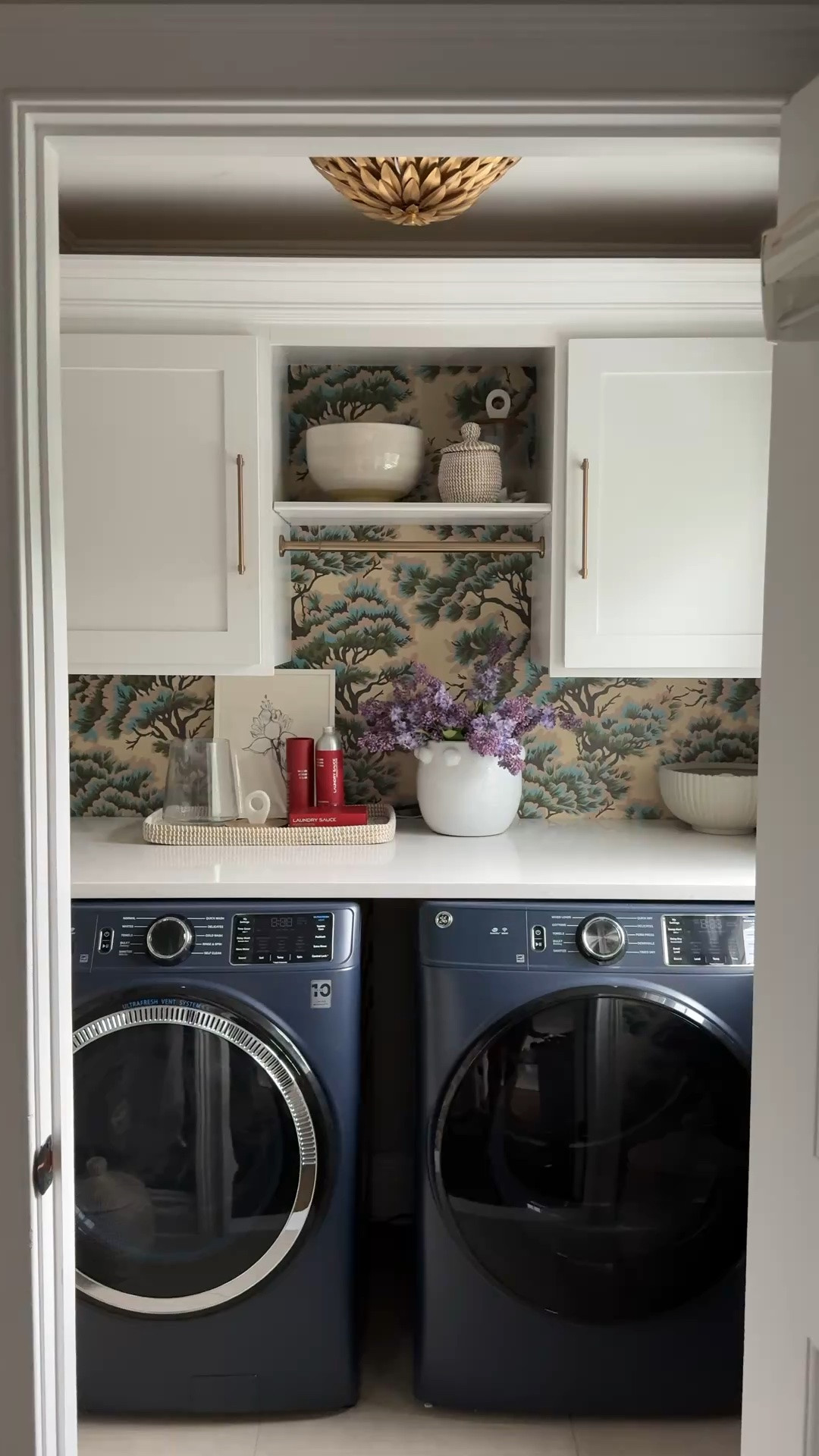 Answering all of your laundry room questions today!! The wallpaper is from Spoonflower and it’s peel-and-stick(!), I love a statement light fixture even in a small space like this and I use the La Jolla basket as a hamper!!

#LTKvlog #LTKHome #LTKdayinmylife