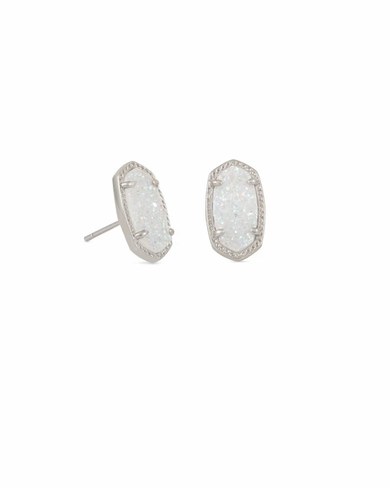 Ellie Silver Stud Earrings in Iridescent Drusy | Kendra Scott