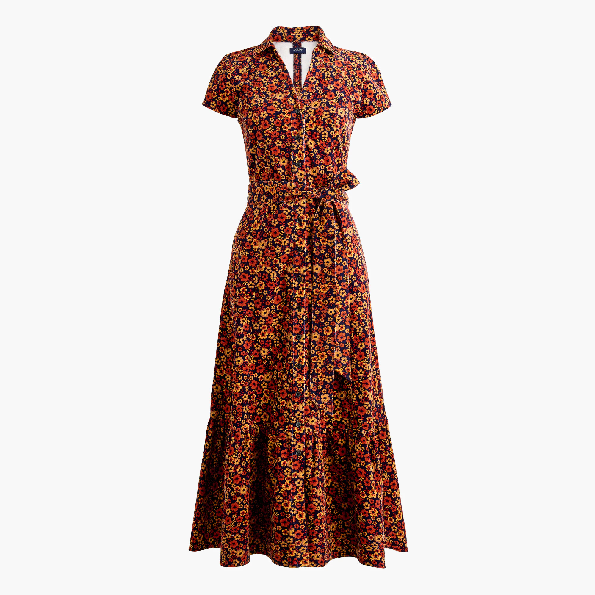 Printed corduroy shirt-dress | J.Crew Factory