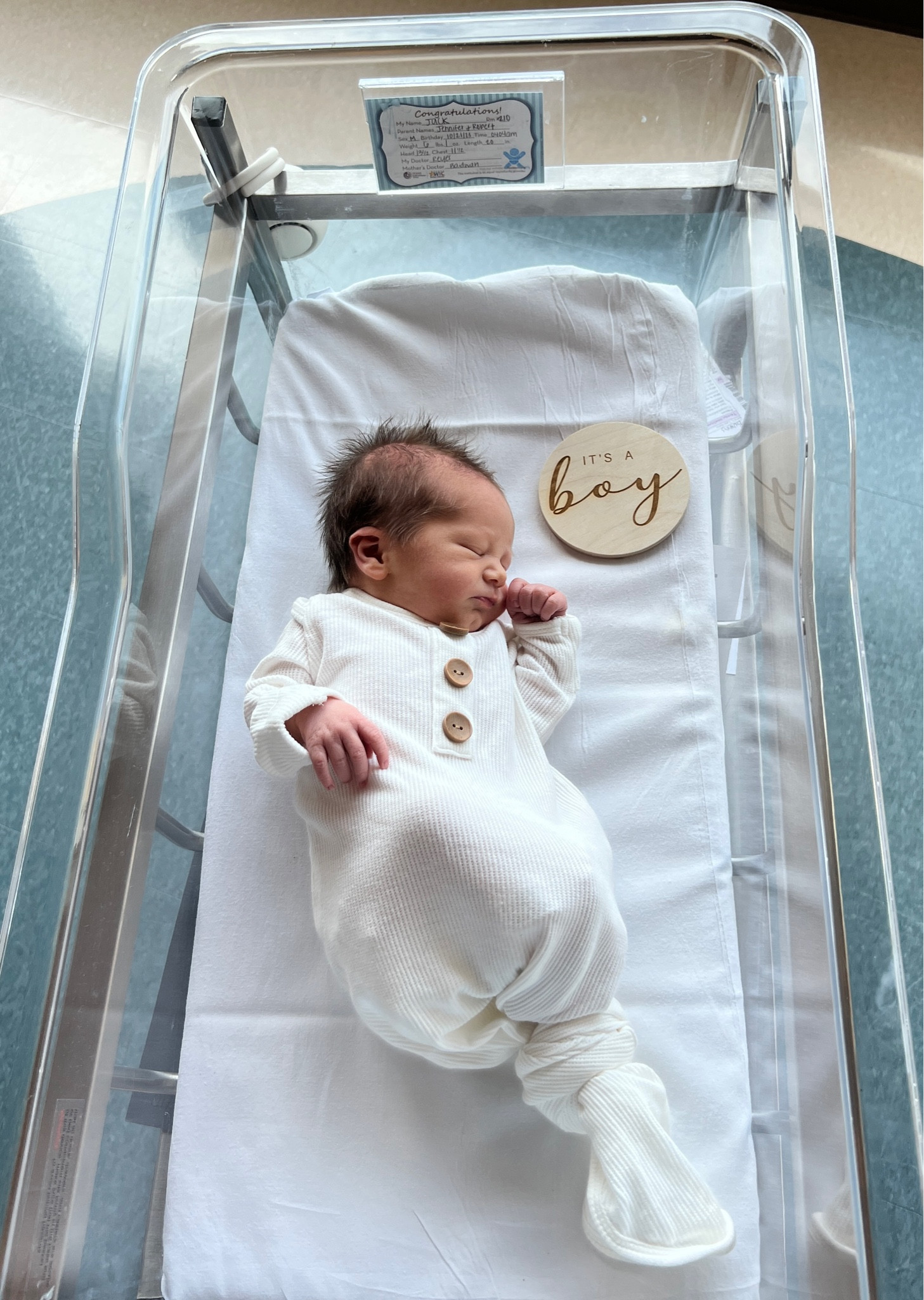 Hello Jack. We are so excited to announce the birth of our baby boy 💙What a surprise! We are over the moon in love. What a blessing from God and hand picked by Beau! 

Caden Lane newborn gown and “it’s a boy” sign 

#LTKfamily #LTKbaby #LTKbump
