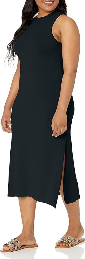 The Drop Womens Gabriela High Neck Cut-in A-line Side-Slit Maxi Sweater Dress | Amazon (CA)