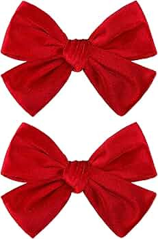 Christmas Velvet Hair Bows Alligator Clips for Girls Red Bow Clip for Hair Bowknot Alligator Barr... | Amazon (US)