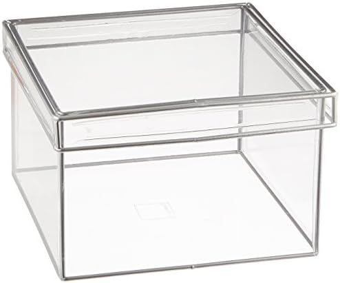 Design Ideas Lookers Box, 7.3" x 7.3" x 4.5" Soft Vinyl Storage Bin with Lid, Clear PVC Plastic w... | Amazon (US)