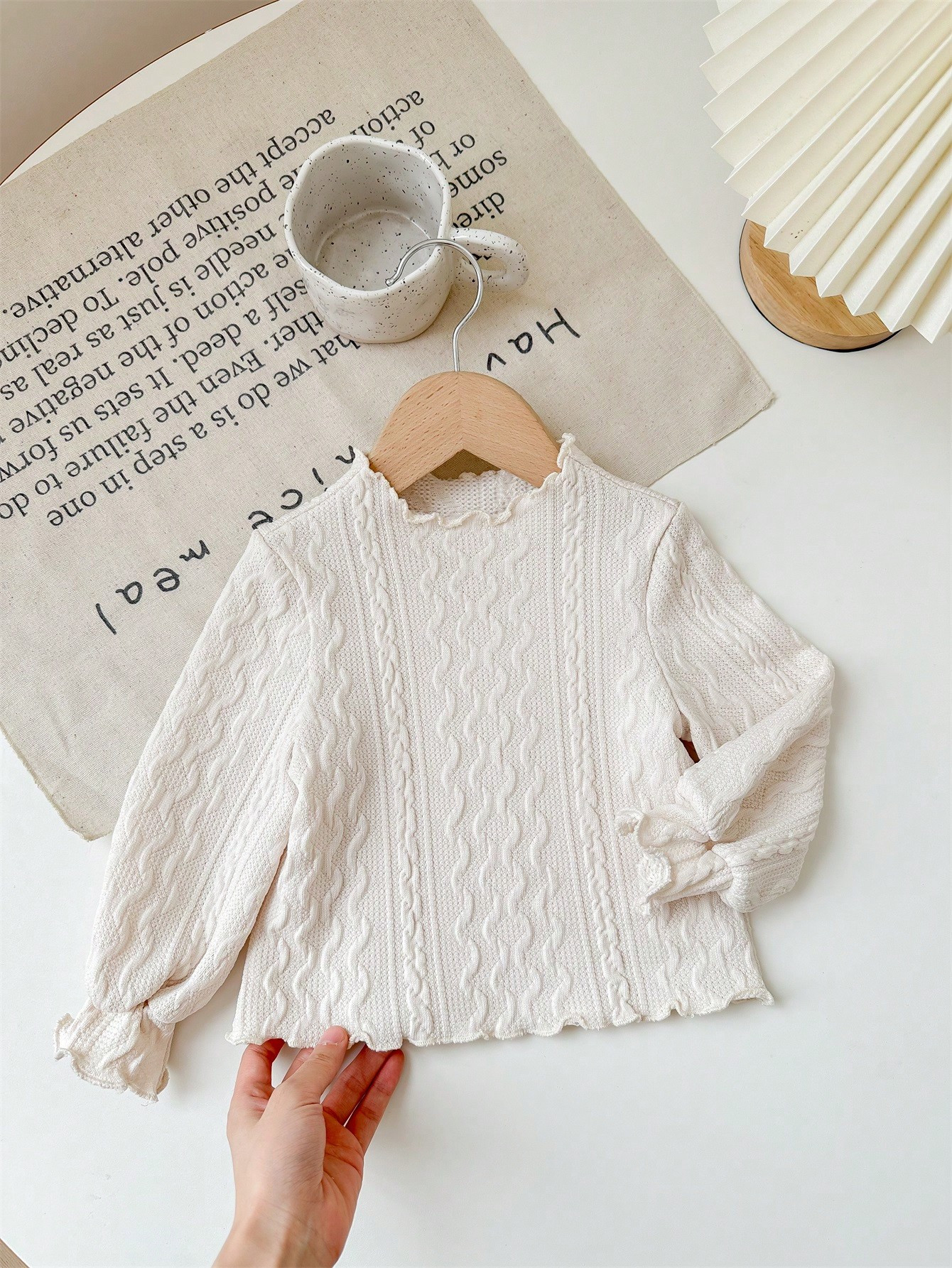 SHEIN Baby Girl Cute Autumn/Winter Versatile Cable Knit Wavy Hem Turtleneck Top | SHEIN USA | SHEIN