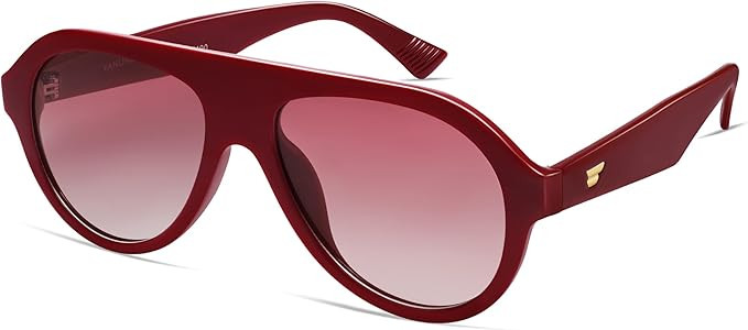 VANLINKER Retro Aviator Polarized Sunglasses for Men Women Trendy 70s Vintage Plastic Frame Sun G... | Amazon (US)