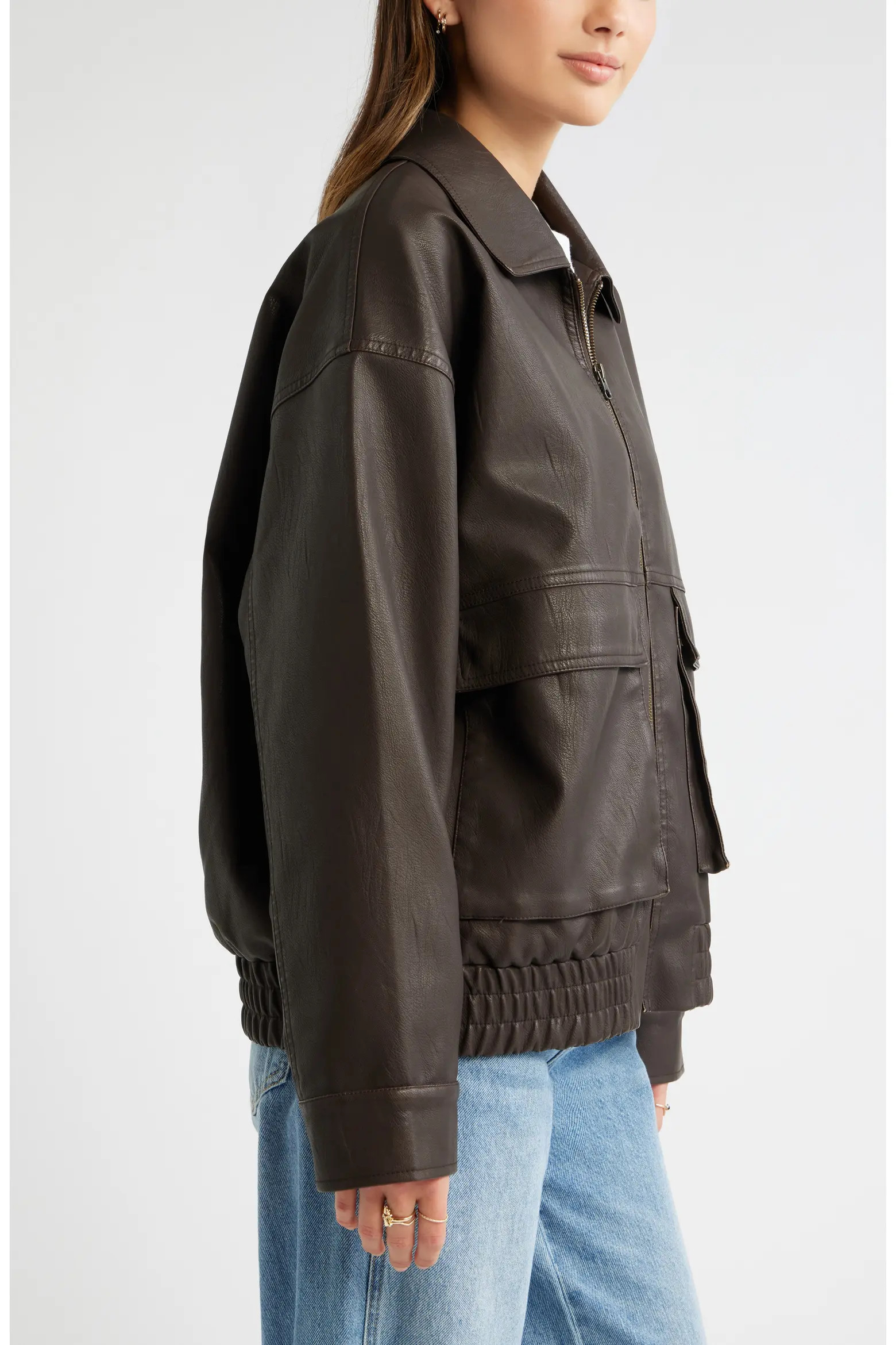 Relaxed Faux Leather Jacket (Women) | Nordstrom | Nordstrom