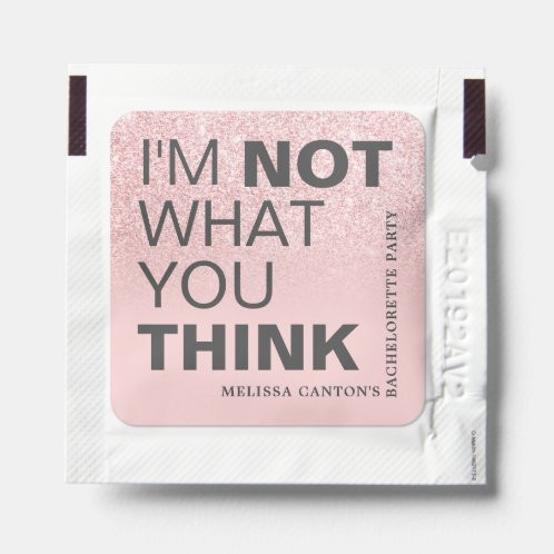 Rose Gold Glitter Funny Bachelorette Party Favor Hand Sanitizer Packet | Zazzle | Zazzle