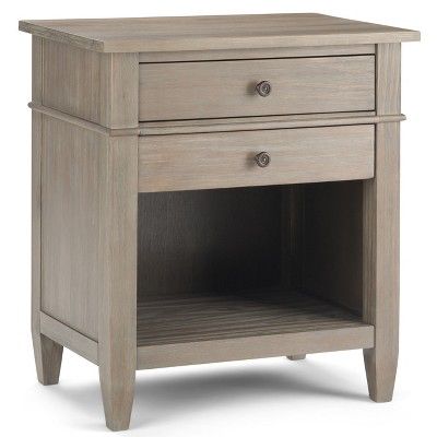 Sterling Solid Wood Nightstand Distressed Gray - Wyndenhall | Target