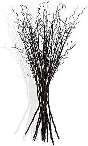 Floerve 12 Pcs Artificial Curly Willow Branches Plants Decorative Brown Twig Stems Spray 30" Tall fo | Amazon (US)