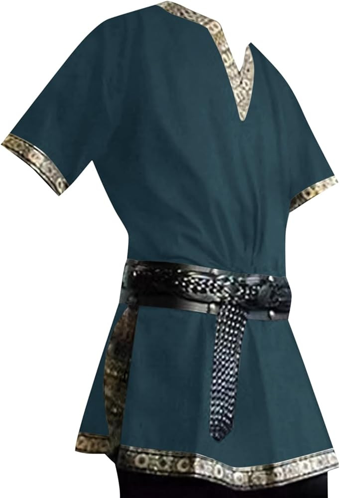 Mens Medieval Knight Tunic Renaissance Mercenary Scottish Costume Warrior LARP Halloween Tops | Amazon (US)