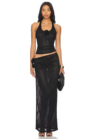 LIONESS Soul Mate Maxi Skirt in Onyx from Revolve.com | Revolve Clothing (Global)