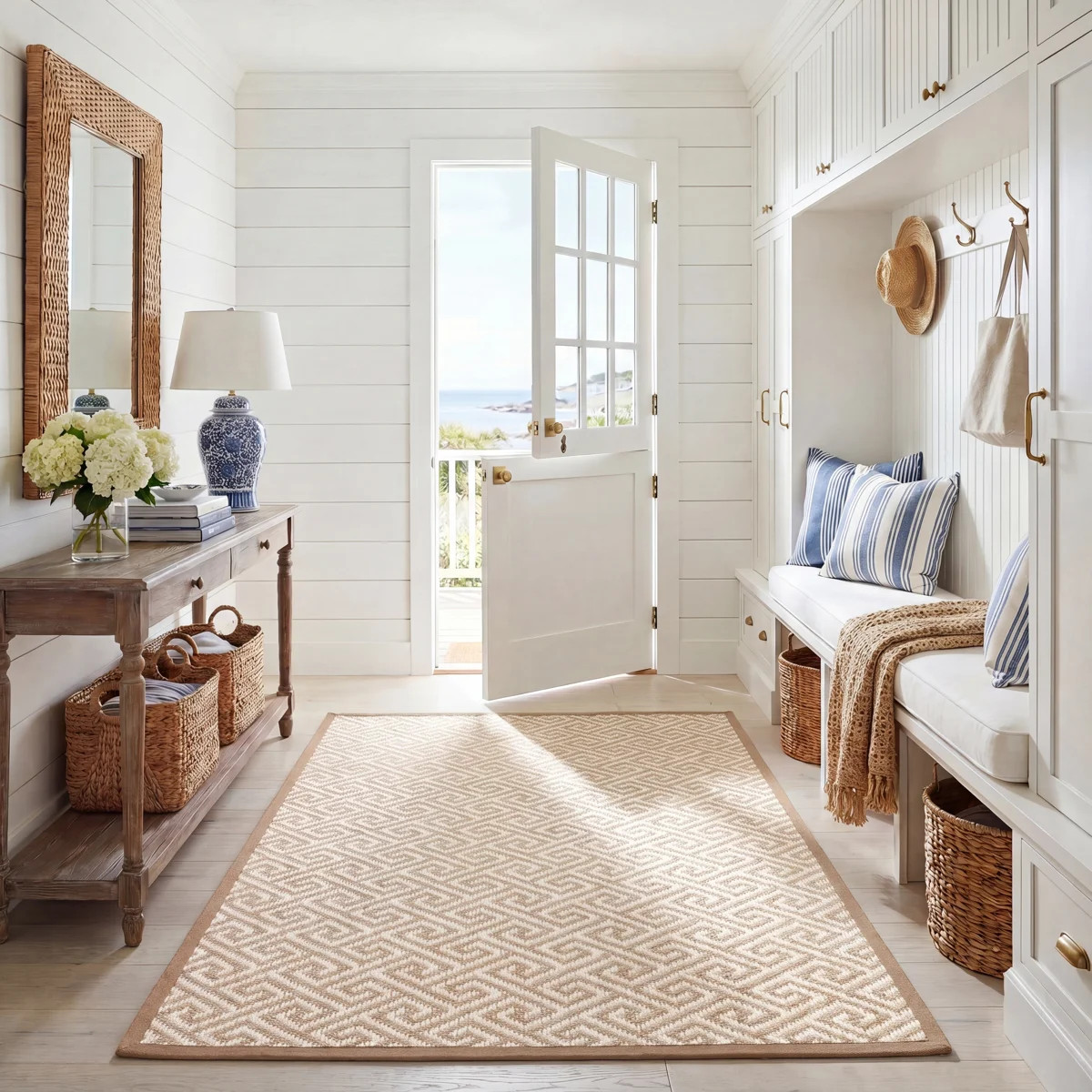 Jaquavion Sisal With Latex Geometric Rug | Wayfair North America