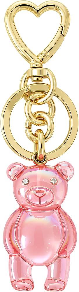 Weixiltc Iridescent Teddy Bear Keychain, Heart Clasp Bag Charm | Amazon (US)