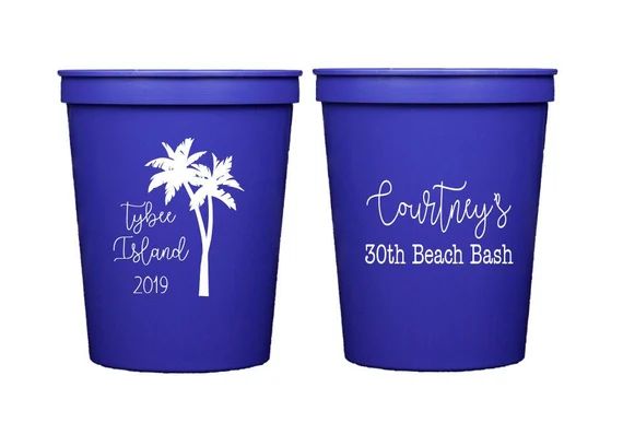 Beach Birthday Party Beach Themed Birthday Party Cups | Etsy | Etsy (US)