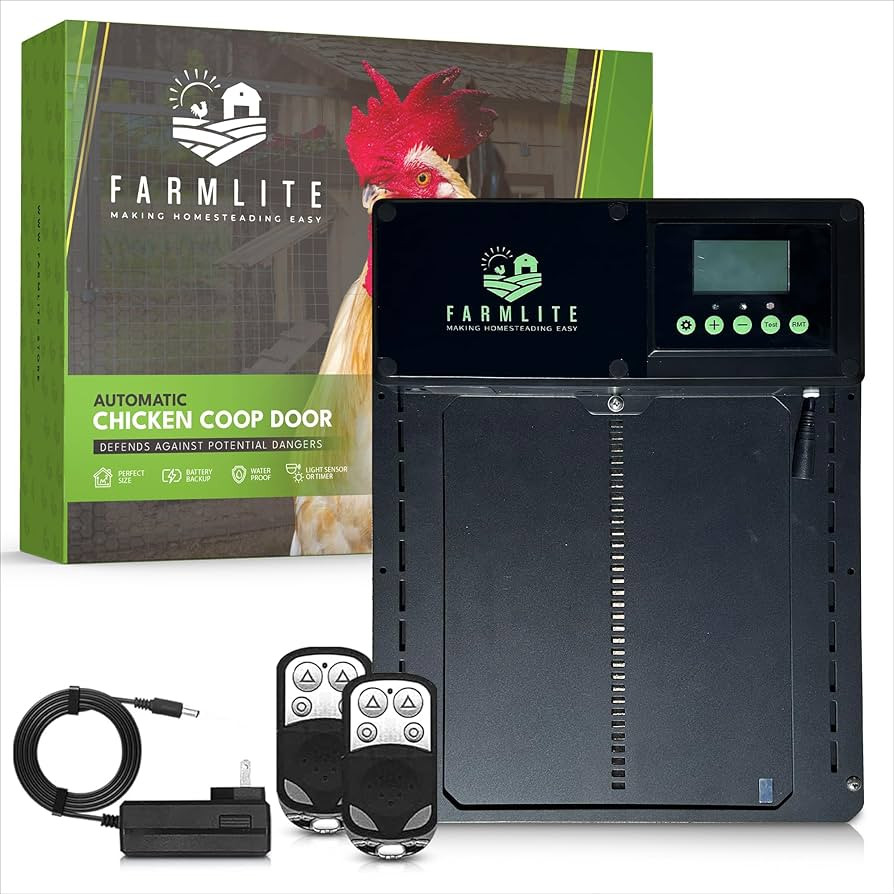 Farmlite Automatic Chicken Coop Door Opener | Automatic Chicken Door with Backup Rechargeable Bat... | Amazon (US)