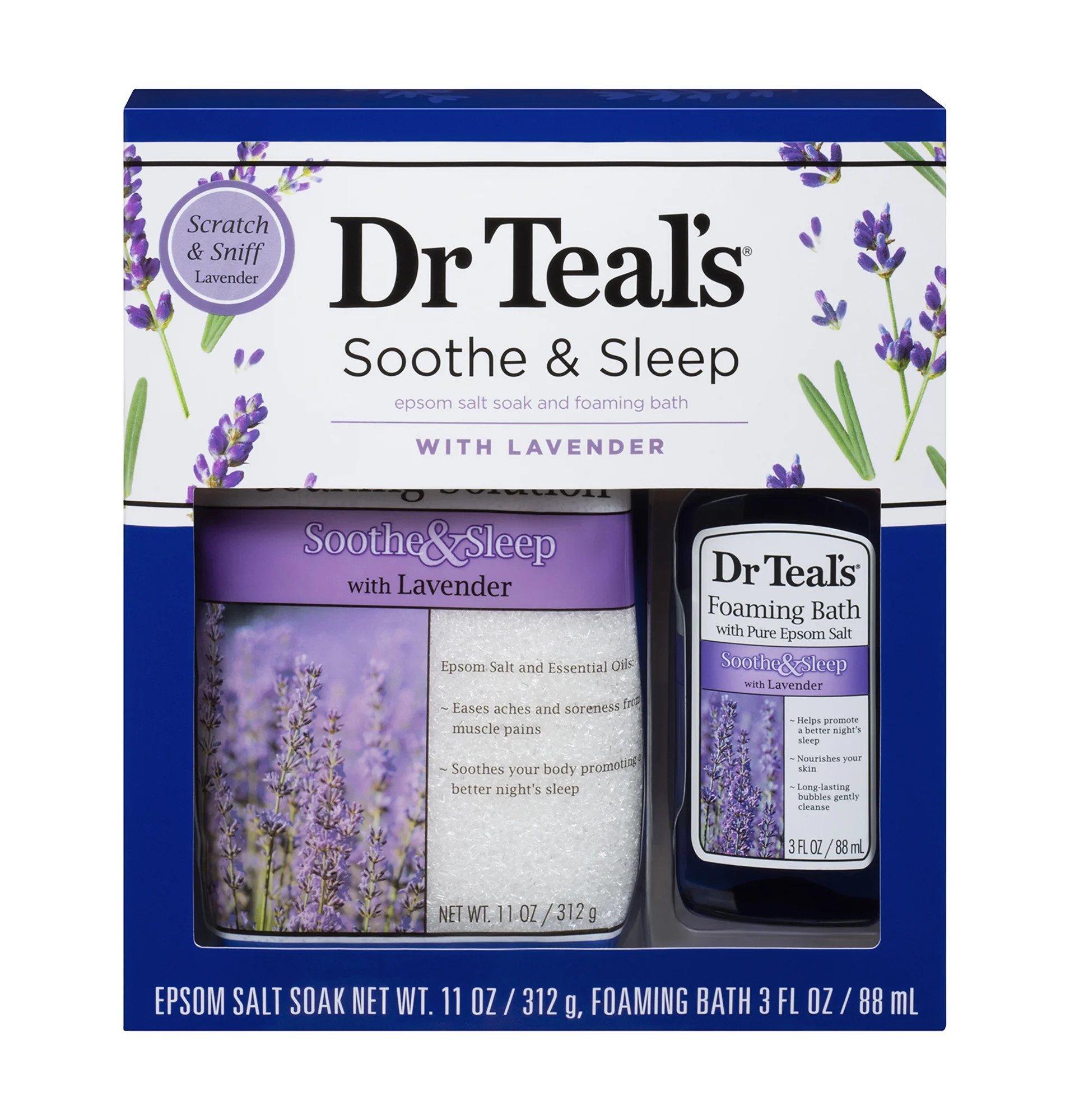 Dr Teal's Lavender Epsom Salt and Foaming Bath Set, 2 Piece | Walmart (US)