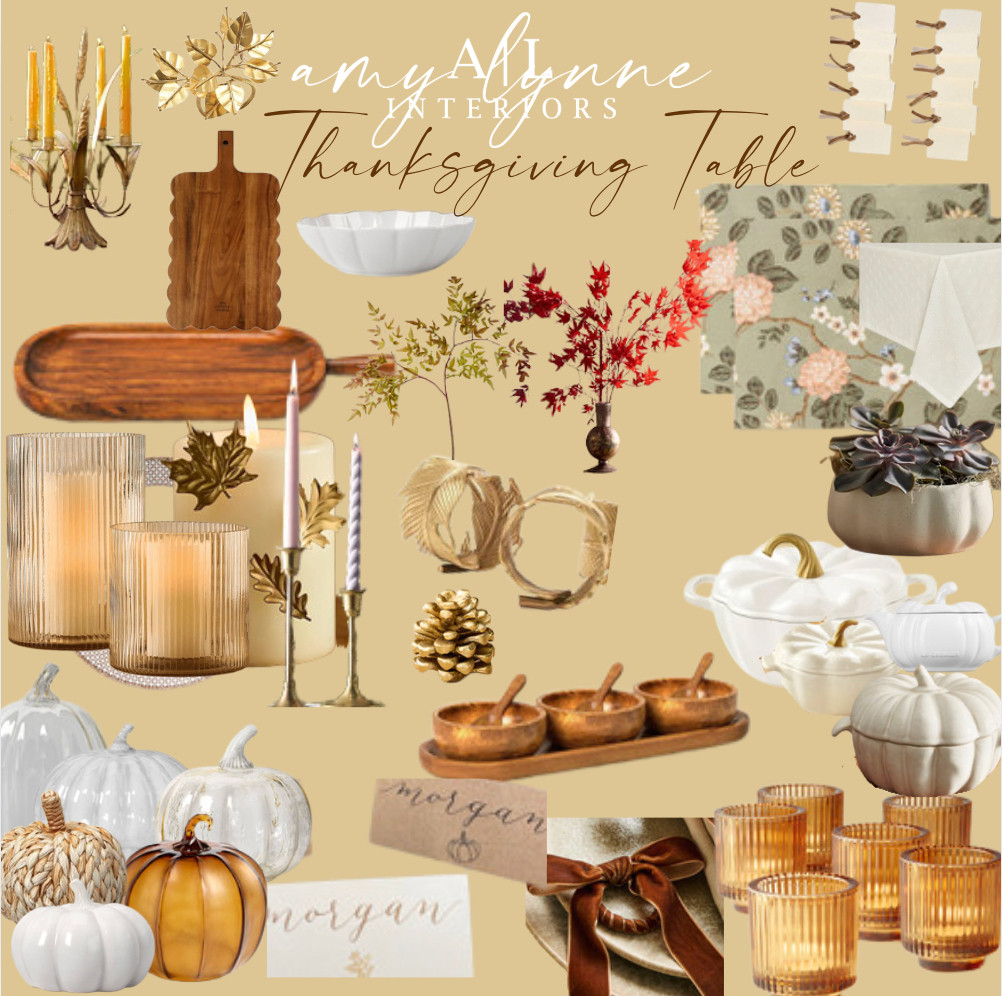 Setting the stage for Thanksgiving magic 🍂 From beautiful linens and glowing candles to charming name cards and timeless serving pieces — every detail matters. Shop all my table finds for a cozy, elevated holiday gathering 🤍 #ThanksgivingTable #TablescapeInspo #LTKHome #HolidayHosting 

 #LTKHoliday #LTKSeasonal #LTKParties