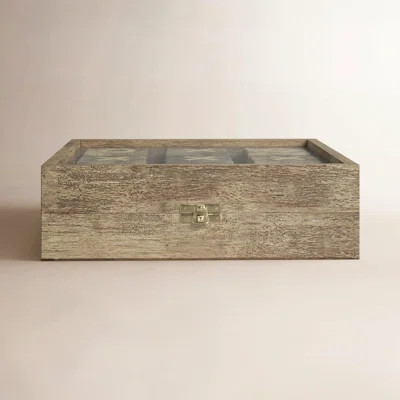 10" Natural Brown Wooden Tic Tac Toe in Case Decorative Table Game - 10" x 10" x 3 | Wayfair North America