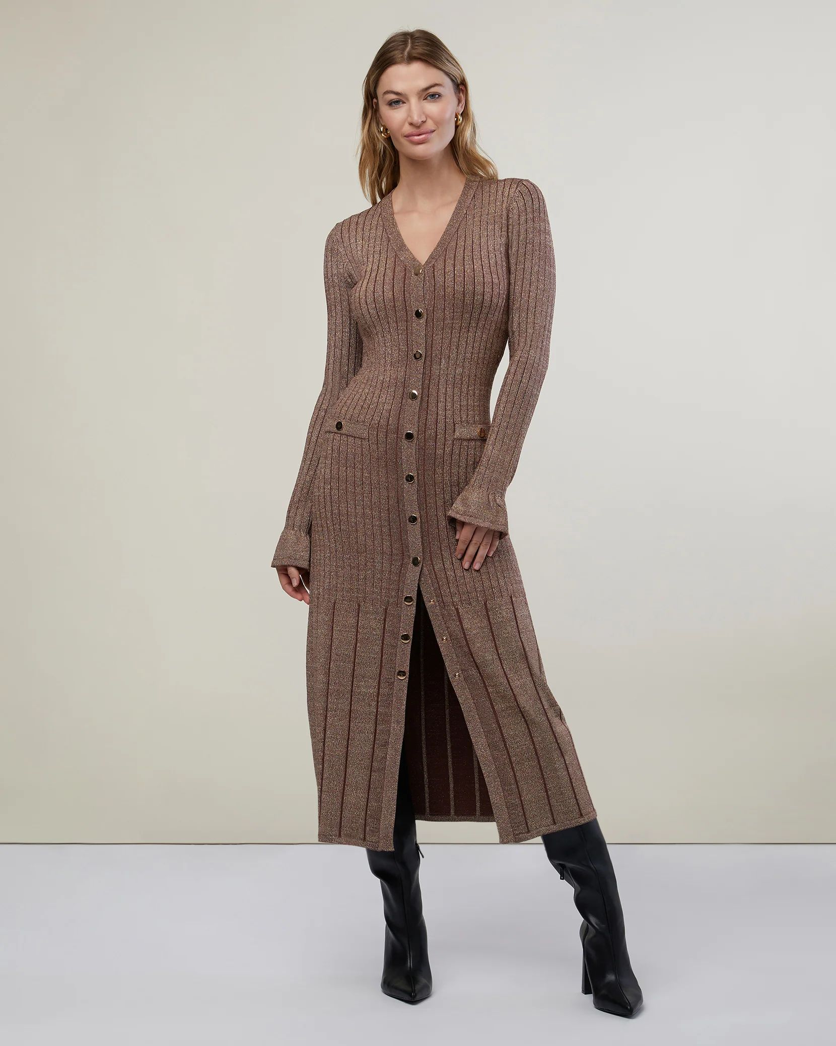 Button Up Midi Sweater Dress | Rachel Parcell