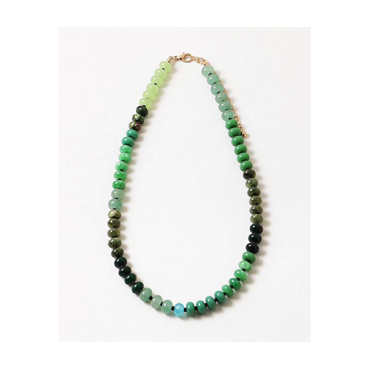 Erin McDermott Jewelry Women's Secret Garden Colorful Gemstone Beaded Necklace 18" Green | Target