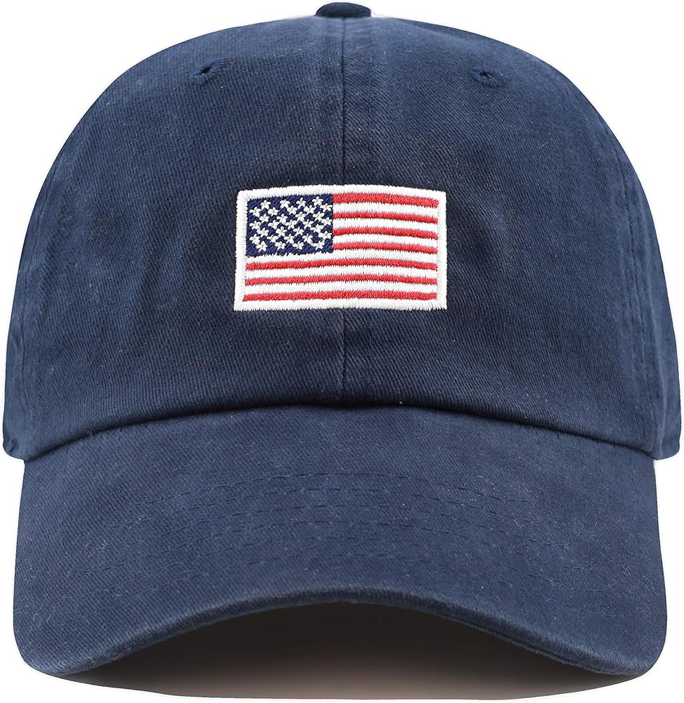 USA Flag & Embroidery Premium 100% Cotton Low Profile Adjustable Baseball Dad Cap | Amazon (US)