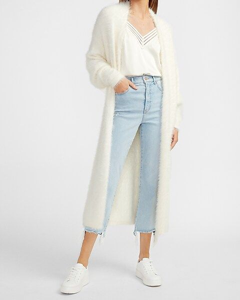 Cozy Faux Fur Duster Cardigan | Express