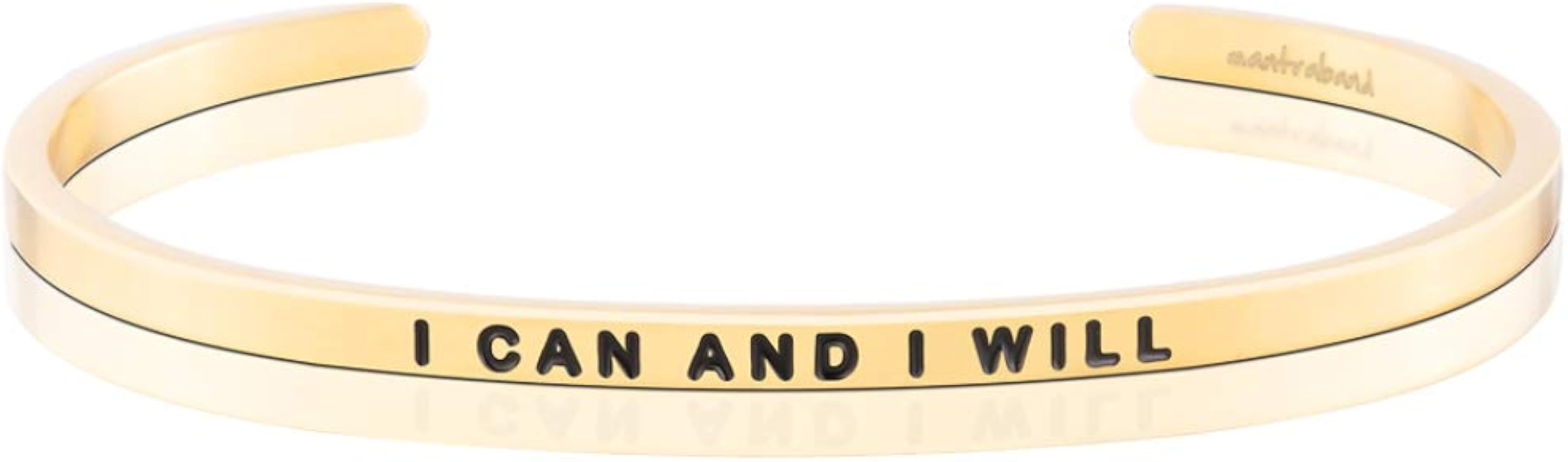 MantraBand Bracelets - Inspirational Engraved Adjustable Mantra Band Cuff Bracelet - Gold color -... | Amazon (US)