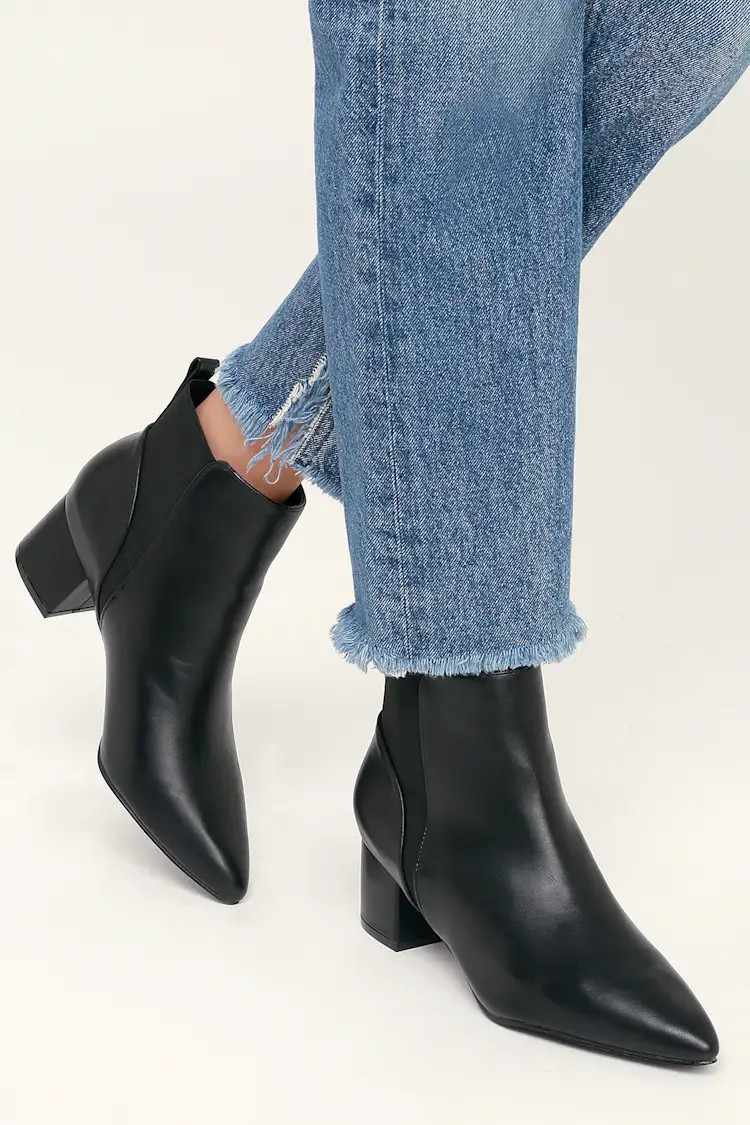 Chase Black Pointed Toe Ankle Booties | Lulus