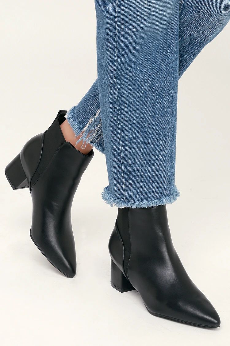Chase Black Pointed Toe Ankle Booties | Lulus