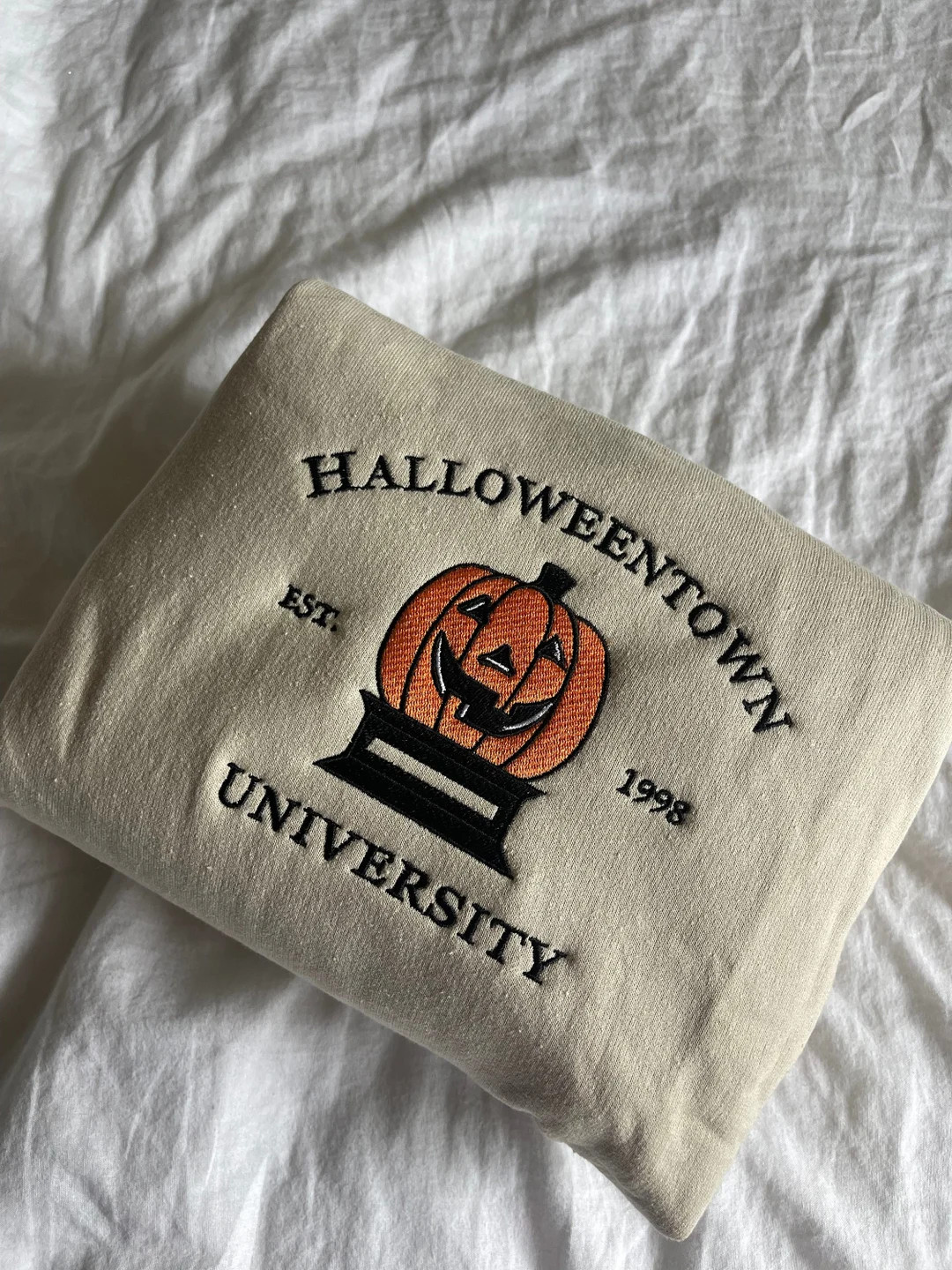 Halloween Town University Embroidered Halloween Crewneck Sweater - Etsy | Etsy (US)