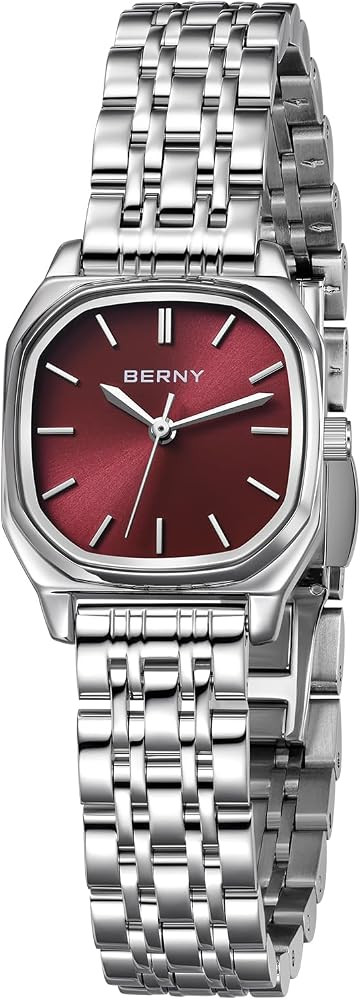 BERNY Silver Watch for Women, Classic Square Fashion Women's Wrist Watch | Amazon (US)