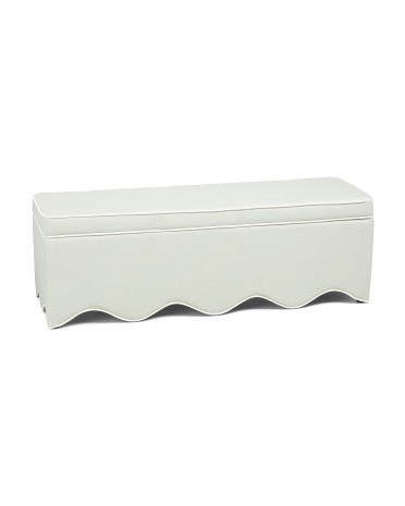 54.5X18 Scalloped Storage Bench, Polyester | TJ Maxx