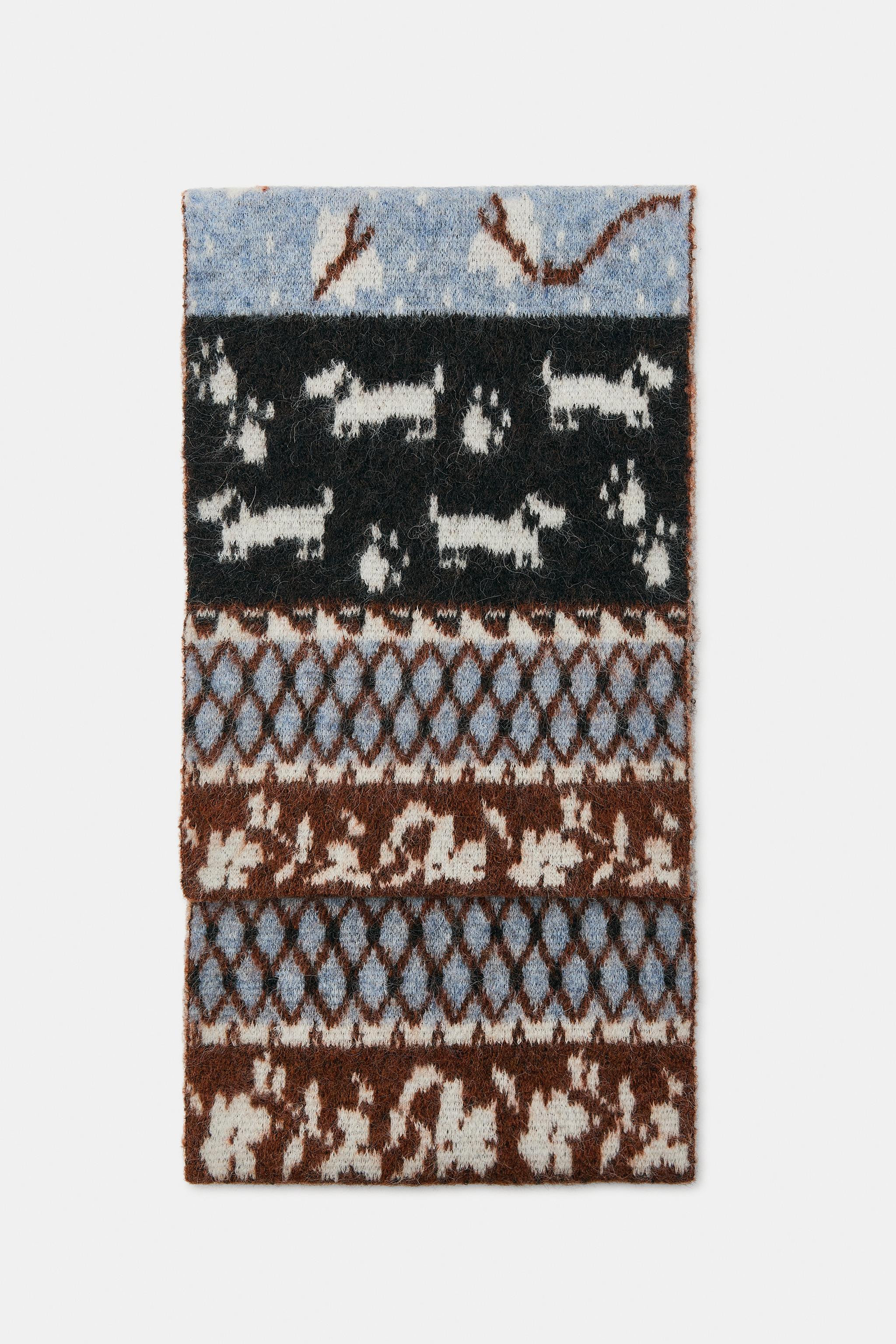 PRINTED KNIT SCARF | Zara US