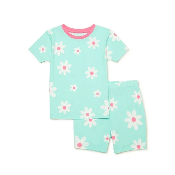 Major Cuddles Girls Short Sleeve Top with Shorts Pajama Sleep Set, 2-Piece, Sizes 4-16 Plus | Walmart (US)