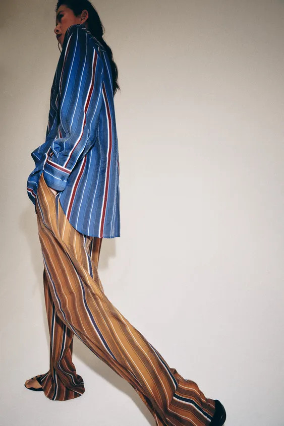 ZW COLLECTION STRIPED PAJAMA PANTS | Zara US