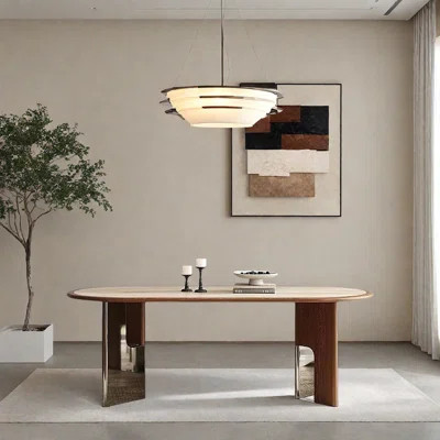 Oval solid wood rock slab dining table | Wayfair North America