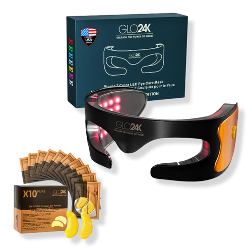 Glo24k Bionic 7 Color LED Eye Mask with 24K Gold & Collagen Eye Patches | Ulta
