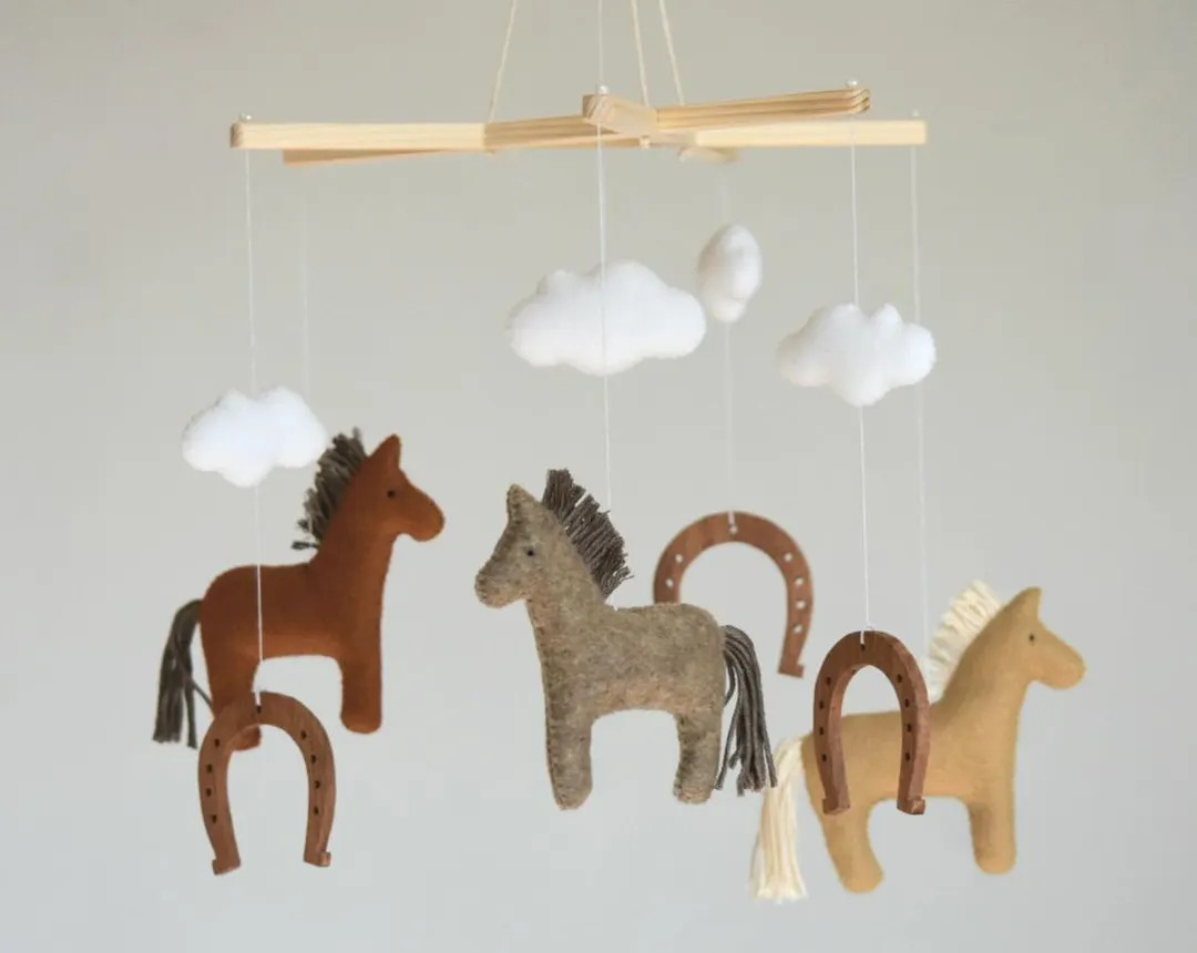 Handmade Horse Baby Mobile: Farm Animal Nursery Decor | Etsy (US)