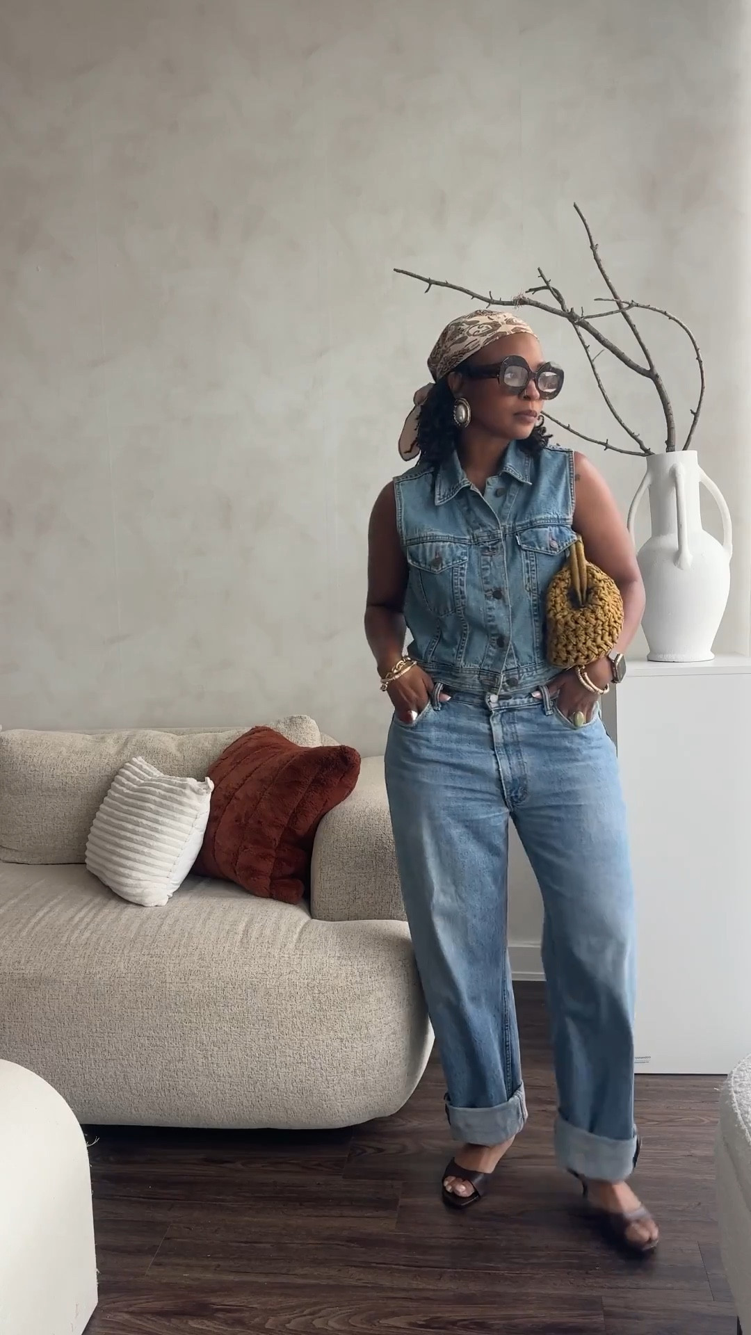 Spring summer fall is what we are currently experiencing right now in Houston so I’m just showing up accordingly. Friday fit for a rainy day at the salon . 

Jeans and vest thrifted Levi’s 
My bag is now on the Mango outlet site. 

#LTKMidsize #LTKOver40 #LTKootd
