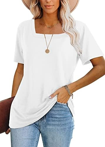 Lunivop Womens Tops Casual V Neck Short Sleeve Solid Color Basic T Shirt | Amazon (US)