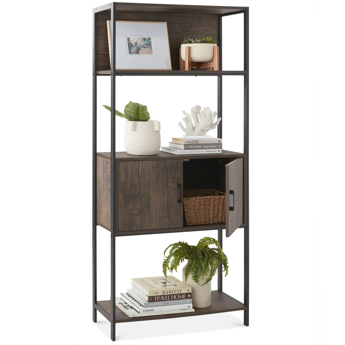 Storage Bookshelf for Living Room, Walkway w/ Enclosed Cabinet, Elevated Design | Wayfair North America