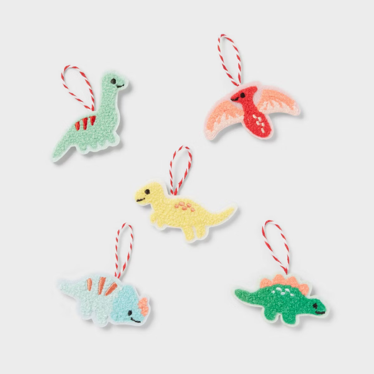 Fabric Dinosaur Christmas Tree Ornament Set 10pc Red/White - Wondershop™ | Target